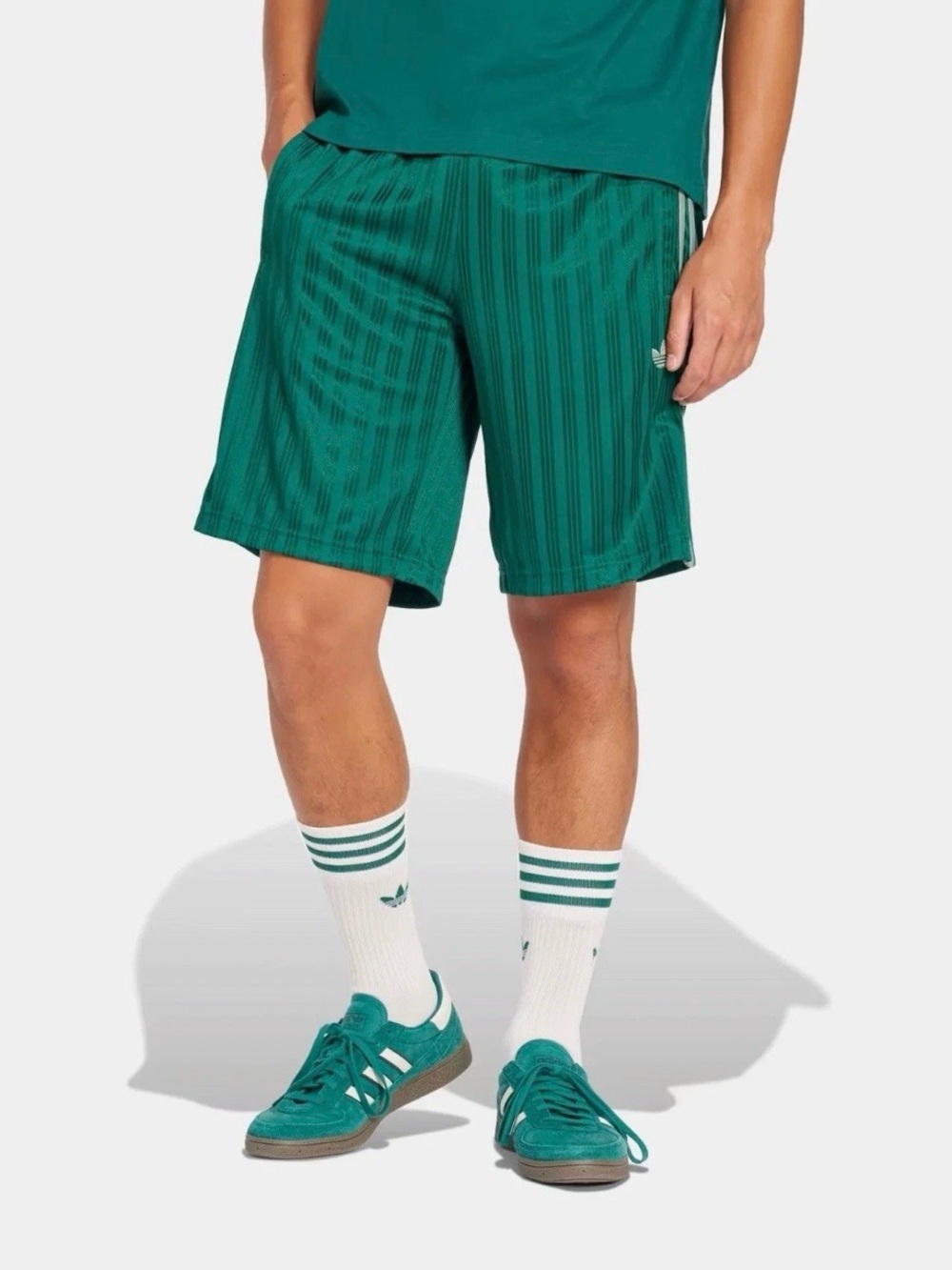 Adidas Originals Men’s Poly Shorts 3-Stripe Trefoil Green